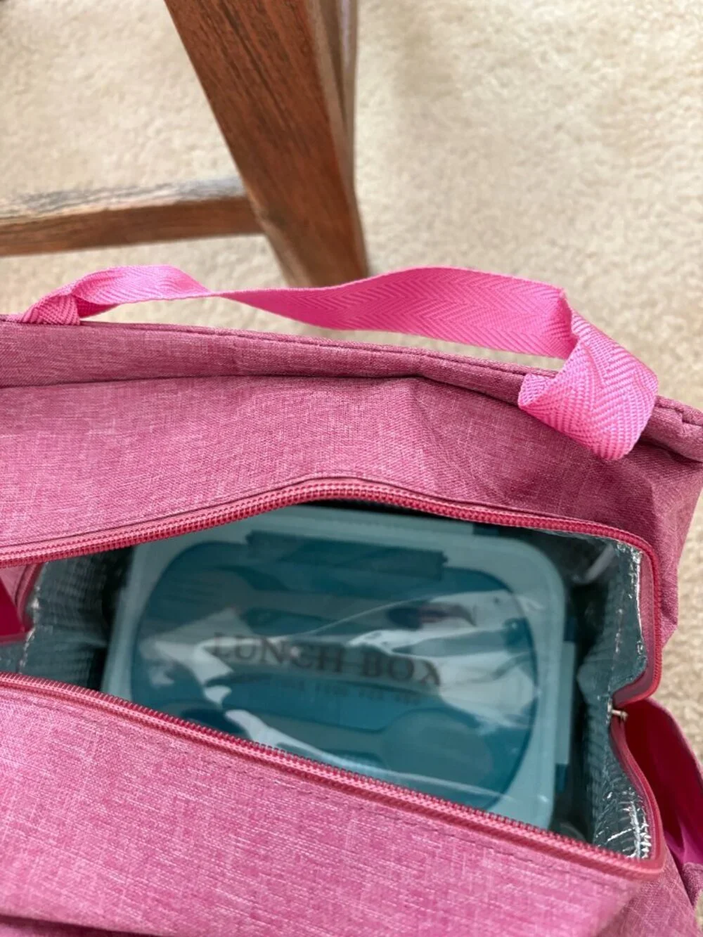 Brivilas Pink Mickey and Minnie Mouse, insulated lunch bag, and Blue Bento Box